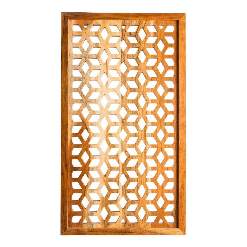 Acacia Wood Laser Cutout Wall Panel - Diamond